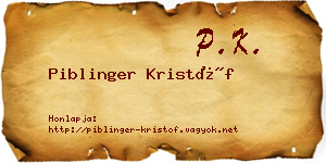 Piblinger Kristóf névjegykártya