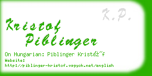 kristof piblinger business card